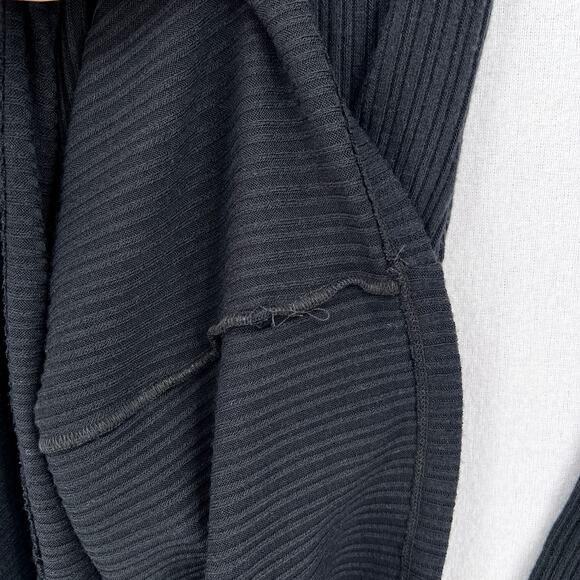 ENZA COSTA Long Sleeve Dress Womens Medium Black Scoop Stretch Rib Knit NEW - Picture 9 of 14